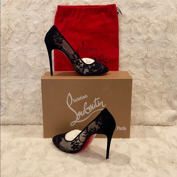 Christian Louboutin Shoes - Christian Louboutin BLk Lace 100 size 38